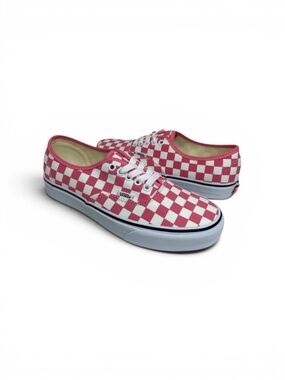 Vans Authentic Checkerboard Pink & White Skateboard Shoes